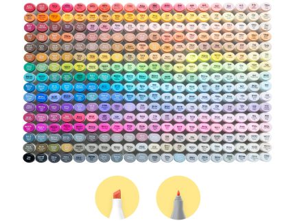 Ohuhu Oahu 320 Colors Dual Tips Alcohol Art Markers, Fine & Chisel